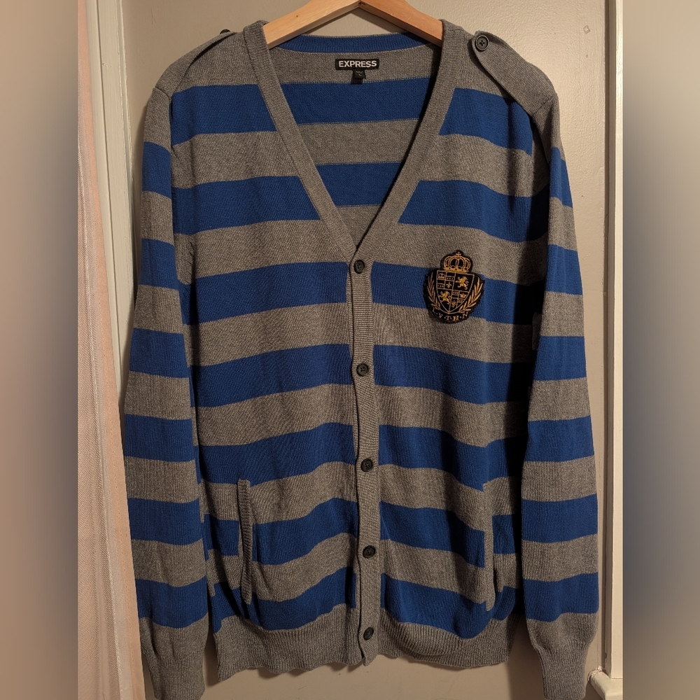 Vintage Express Y2K Striped Cardigan